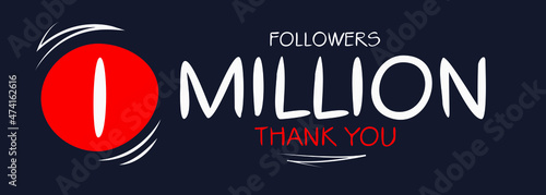 1000000 followers thank you celebration, 1 Million followers template design for social network and follower ,Vector illustration.