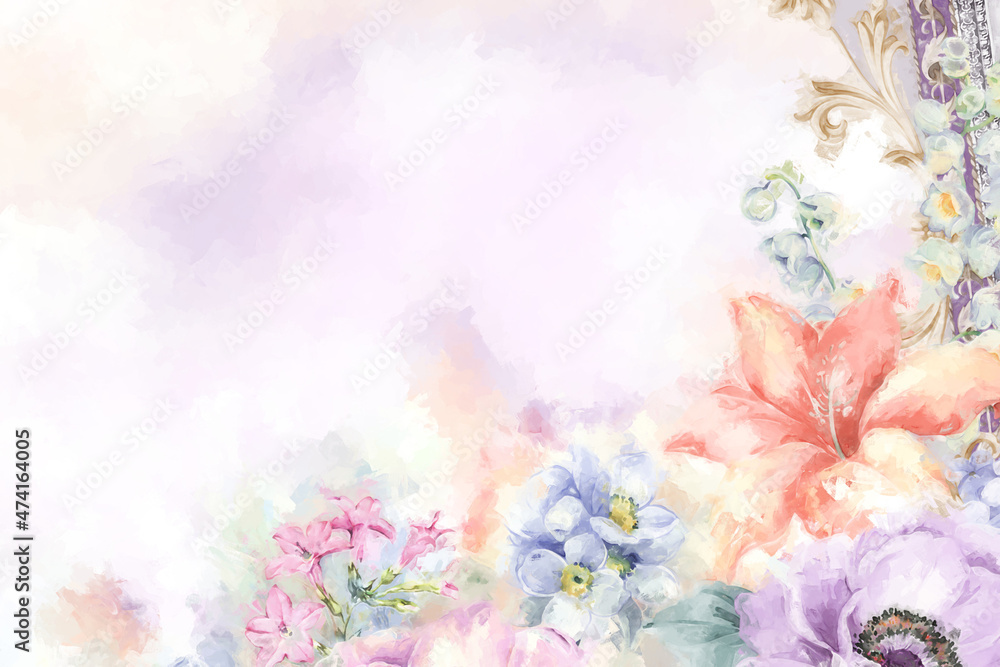Beautiful rose peony flower illustration Beautiful rose peony flower illustration