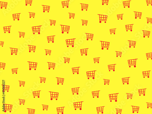 Shopping Cart pattern background for basic illustration of selling promotional materials.