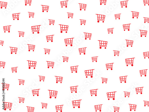 Shopping Cart pattern background for basic illustration of selling promotional materials.