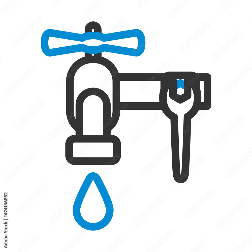Icon Of Wrench And Faucet Icon Of Wrench And Faucet