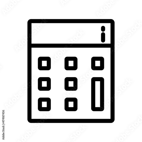 Calculator Line Vector Icon Design