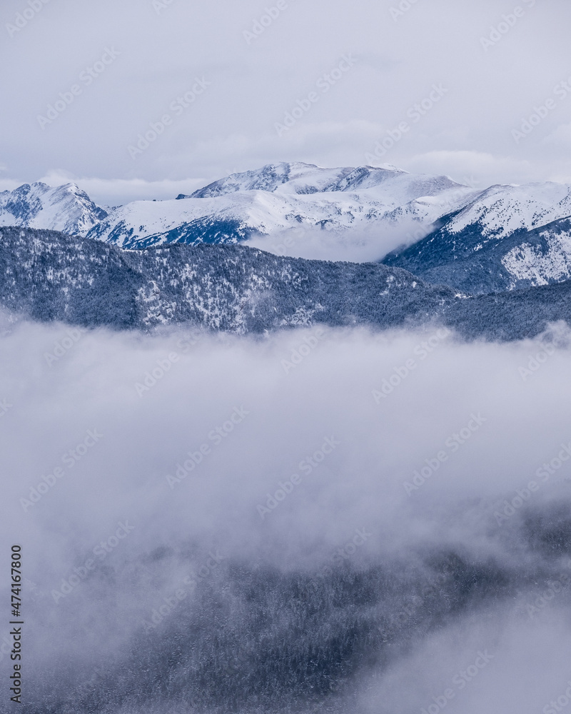 Winter in Andorra Pyrennes landscape