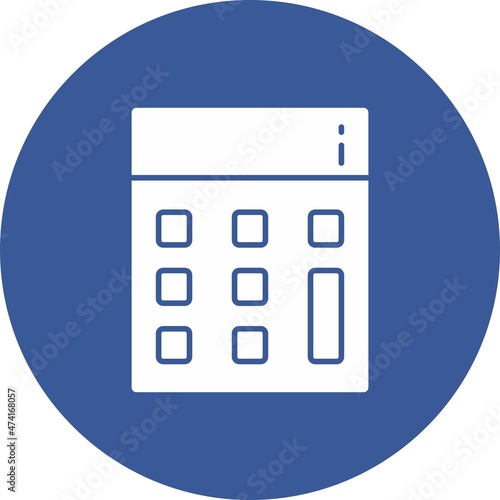 Calculator Glyph Circle Vector Icon Design