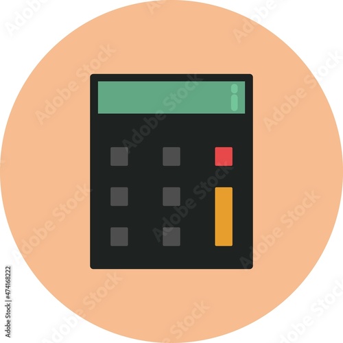 Calculator Flat Circle Vector Icon Design