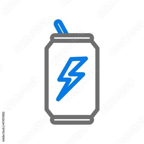  Energy Drink Line Blue Vector Icon Design