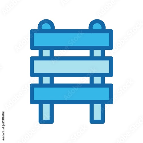 Fence Line Filled Blue Vector Icon Design