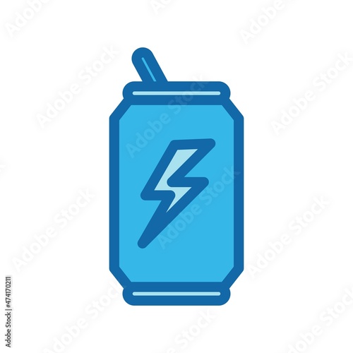 Energy Drink Line Filled Blue Vector Icon Design