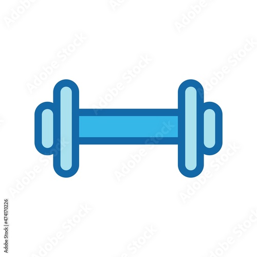 Weightlifting Line Filled Blue Vector Icon Design
