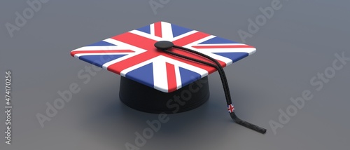 Fotografia UK flag graduate cap