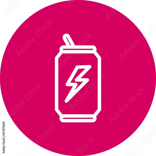 Energy Drink Line circle Vector Icon Design
