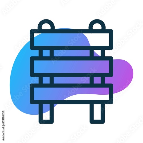 Fence Line Bubble Gradient Vector Icon Design