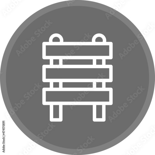Fence Line Circle Grey Vector Icon Design