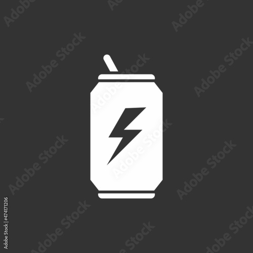 Energy Drink Glyph Inverted Vector Icon Design photo