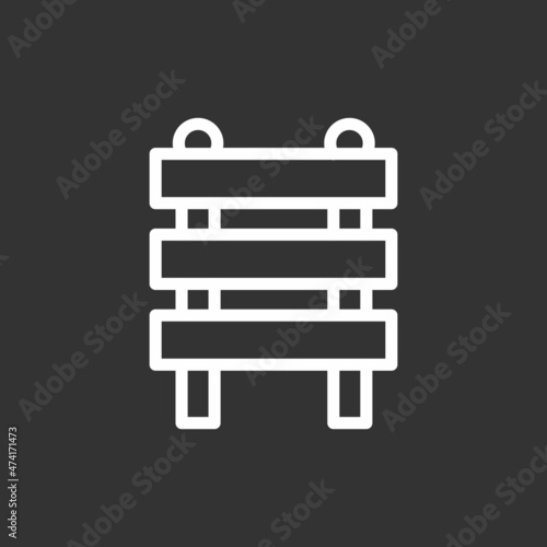  Fence Line Inverted Vector Icon Design