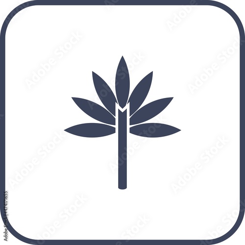 Cannabis Glyph Round Corner Vector Icon Design