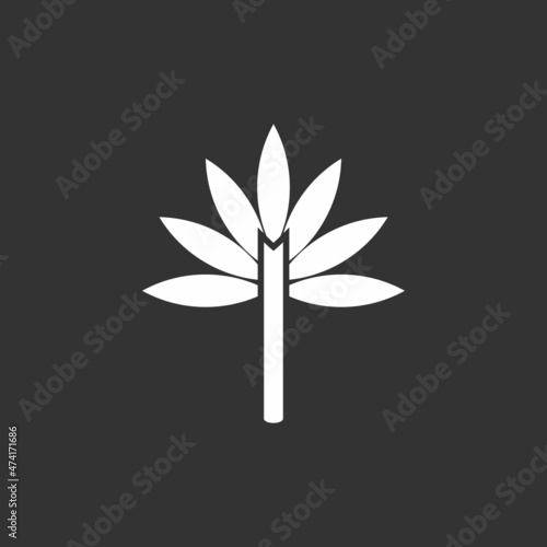 Cannabis Glyph Inverted Vector Icon Design