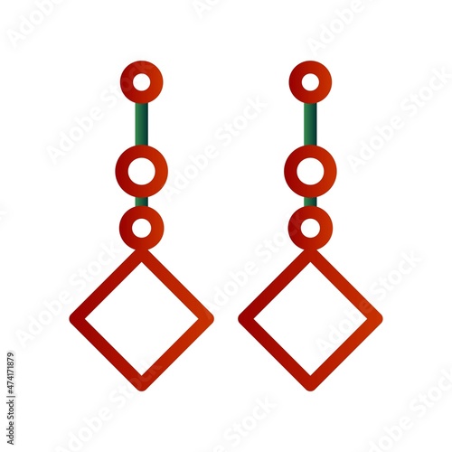 Ear Rings Line Gradient Vector Icon Design