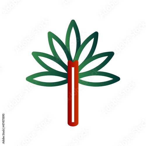 Cannabis Line Gradient Vector Icon Design