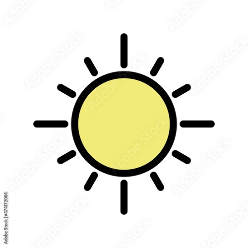 Sun Line Filled Vector Icon Design