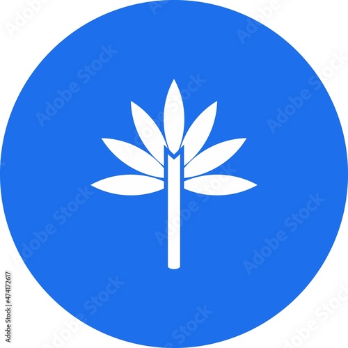 Cannabis Glyph Circle Vector Icon Design