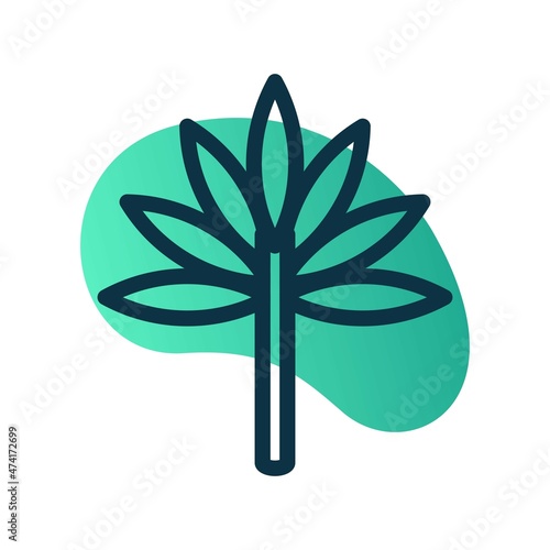Cannabis Line Bubble Gradient Vector Icon Design