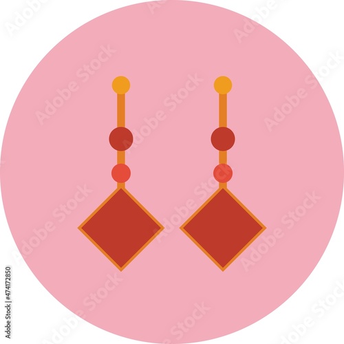 Ear Rings Flat Circle Vector Icon Design