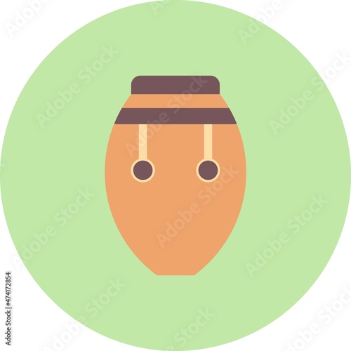 Conga Flat Circle Vector Icon Design