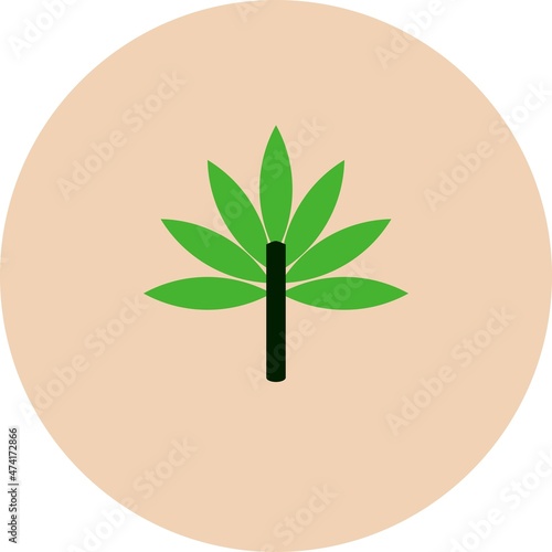 Cannabis Flat Circle Vector Icon Design