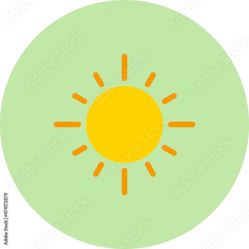Sun Flat Circle Vector Icon Design
