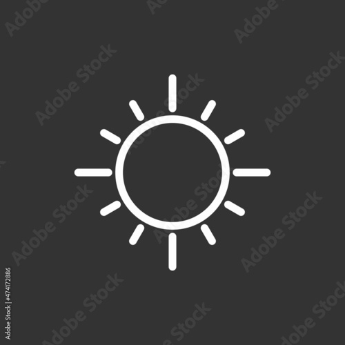 Sun Line Inverted Vector Icon Design