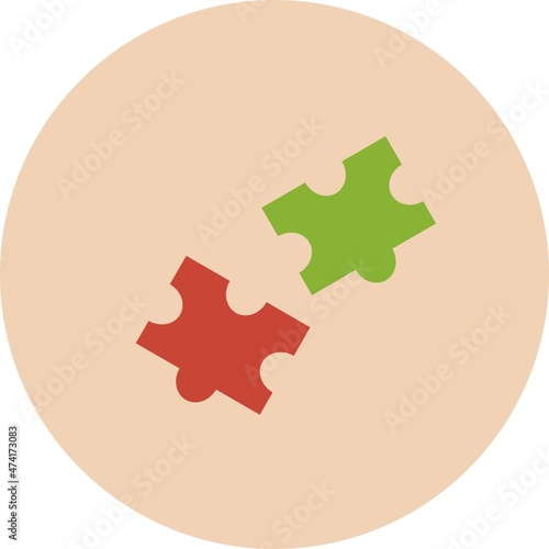 Puzzle Flat Circle Vector Icon Design