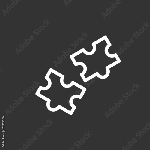 Puzzle Line Inverted Vector Icon Design