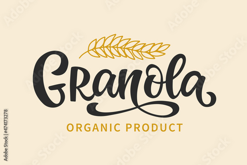 Granola lettering vector logotype