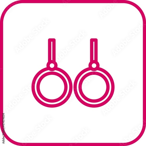 Rings Line Round Corner Vector Icon Design