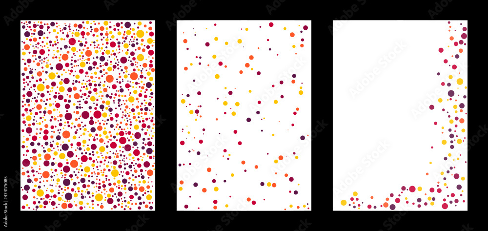 Colorful vector templates of polka patterns. This attractive ...
