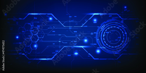 Abstract dark blue futuristic digital circuit grid line pattern for digital technology artwork background.Vector illustrations.