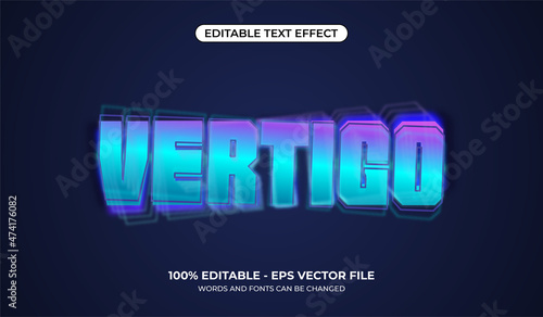 Vertigo text effect. Editable modern text effect in illusion style.