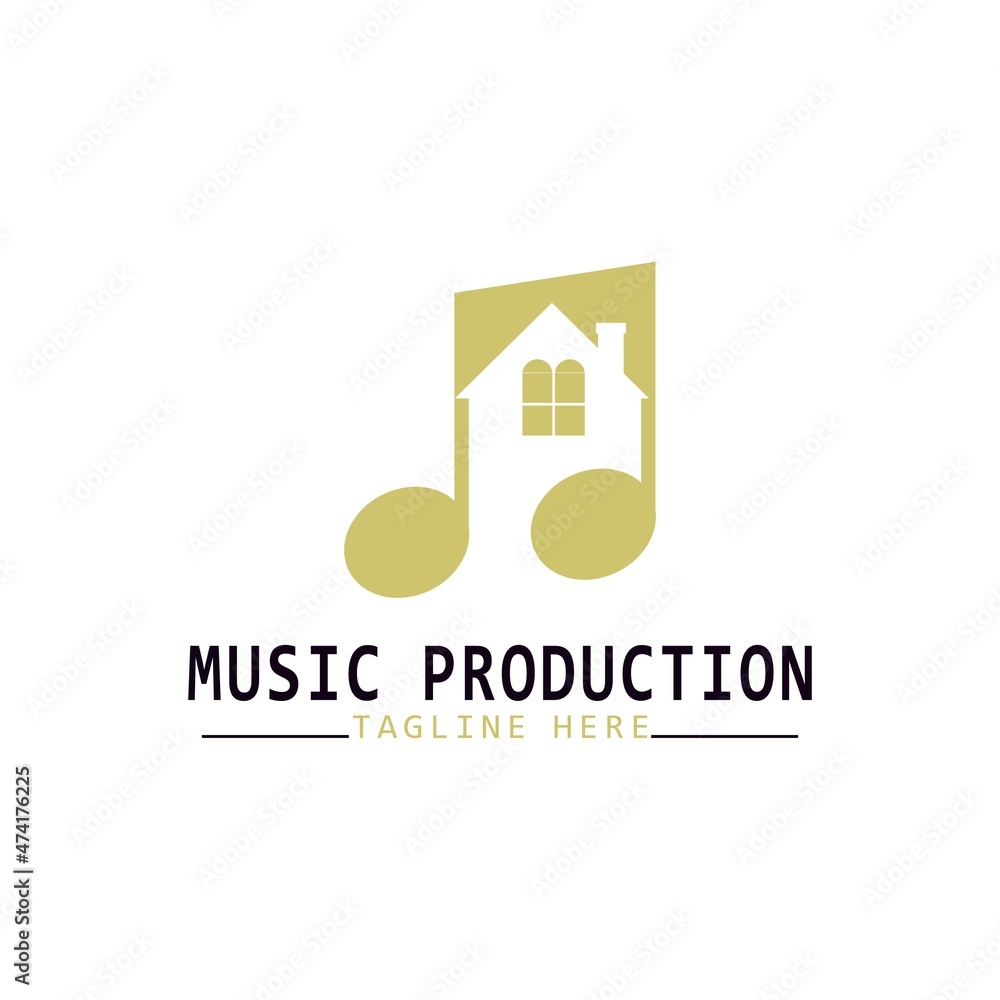 Simple logo music production. Vector illustration template design