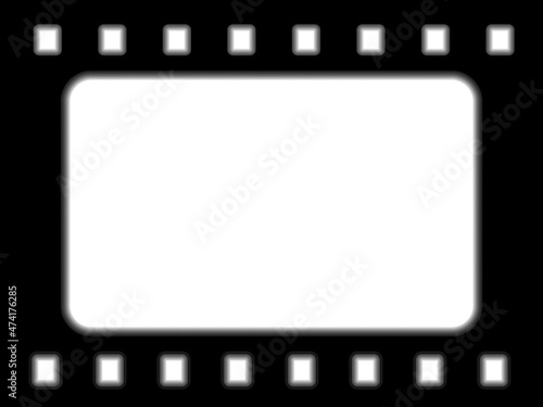 Camera roll. Old cinematic frame on a transparent background.
