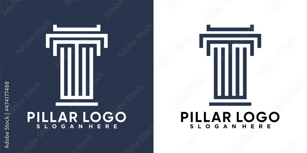 pillar logo design with creative concept pillar logo design with creative concept