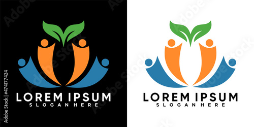 healty and humman logo design with creative concept
