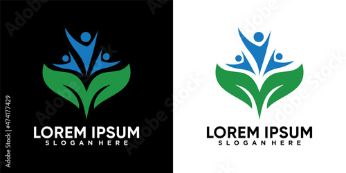 healty and humman logo design with creative concept