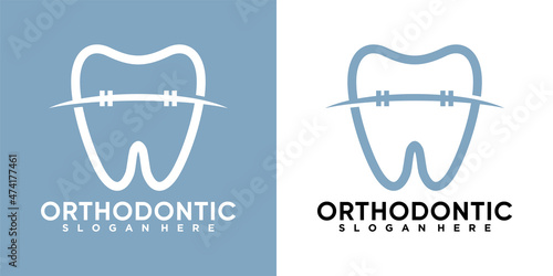 orthodontic logo design with creative concept