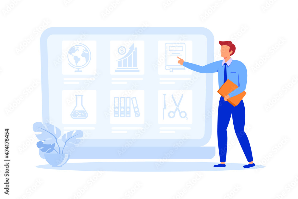 Obraz premium Course enrollment illustration exclusive design inspiration