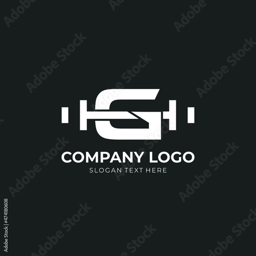 Letter G Logo With barbell. Fitness Gym logo. fitness vector logo design for gym and fitness