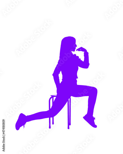 silhouette of young girl dancing modern dance