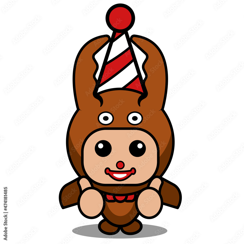 Fototapeta premium vector cartoon character cute mascot costume fighting beetle animal clown