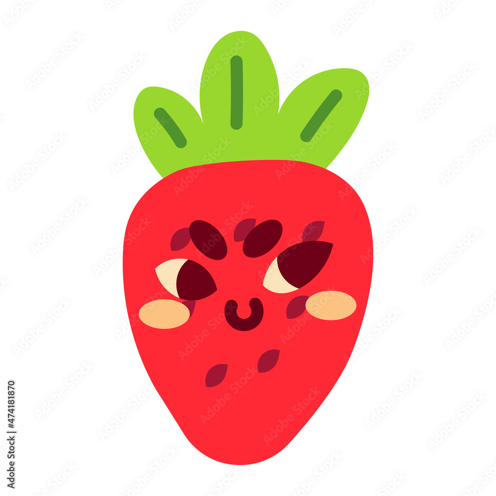 Cute Strawberry Mascot Illustration 3 Cute Strawberry Mascot Illustration 3