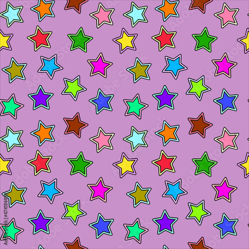 Vector seamless pattern. The pattern with a star. Seamless woven pattern. Design print for textile, fabric, wallpaper, background.